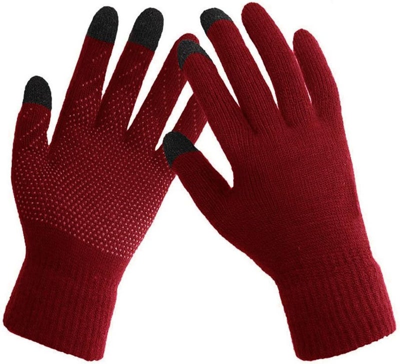 HINDAWI Winter Hats Gloves for Women Knit Warm Snow Ski Outdoor Caps Touch Screen Mittens - Image 4